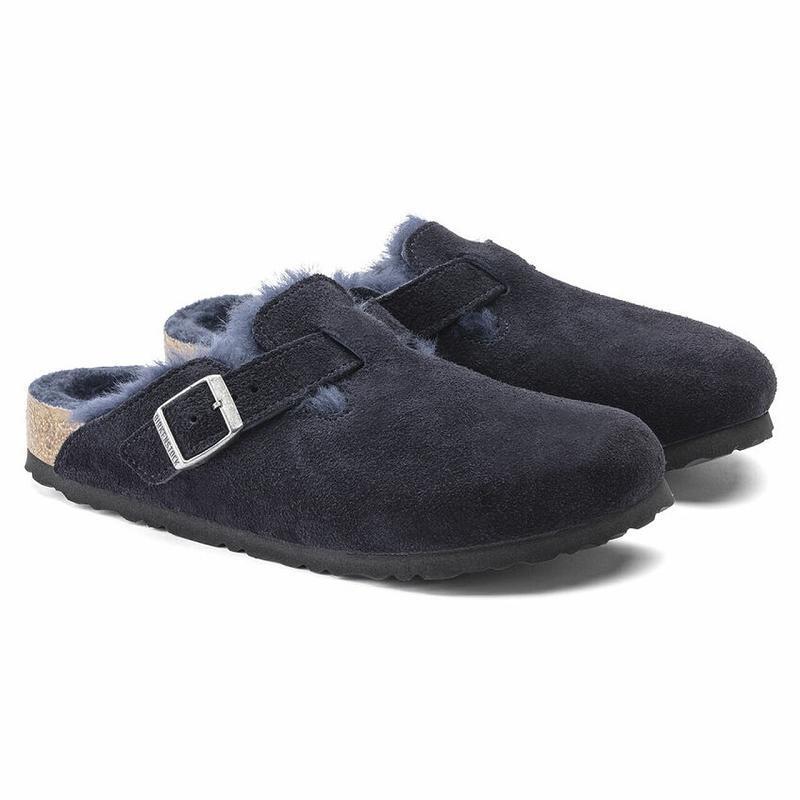 Boston Birkenstock Semisove Kozene Damske Námornícka Modrá | SK 231HAP